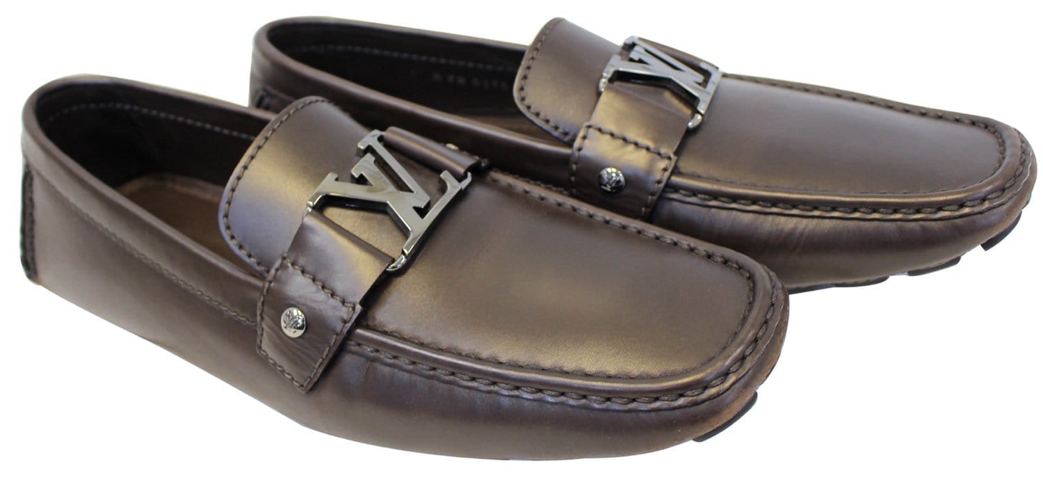 LOUIS VUITTON MONTE Carlo Moccasins Dark brown LV, Size 9.5 US, Driving  Shoes $250.00 - PicClick