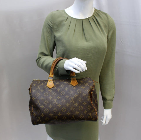 LOUIS VUITTON Monogram Speedy 30 Satchel Handbag