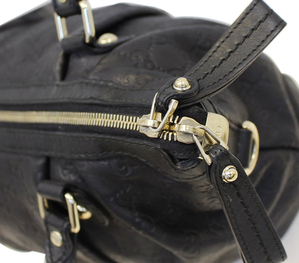 GUCCI Sukey Guccissima Top Handle Black Satchel Bag