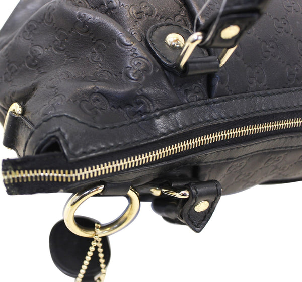 GUCCI Sukey Guccissima Top Handle Black Satchel Bag