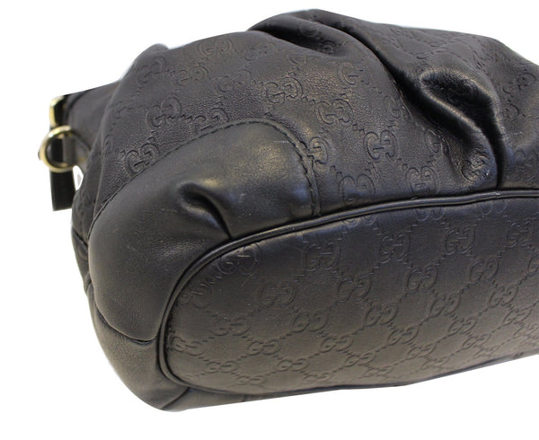 GUCCI Sukey Guccissima Top Handle Black Satchel Bag