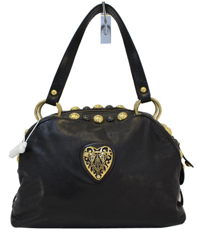 GUCCI Guccissima Black Medium Babouska Dome Shoulder Handbag