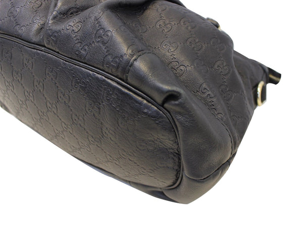 GUCCI Sukey Guccissima Top Handle Black Satchel Bag