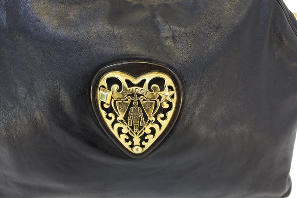 GUCCI Guccissima Black Medium Babouska Dome Shoulder Handbag