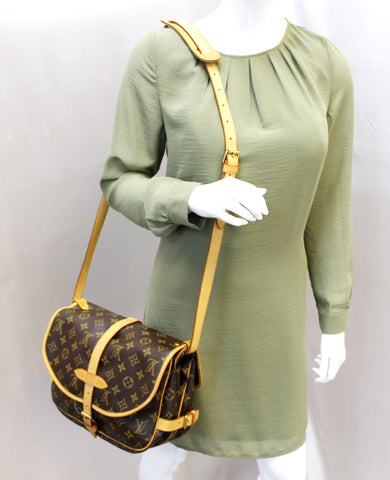 LOUIS VUITTON Shoulder Bag Monogram Canvas Saumur 30