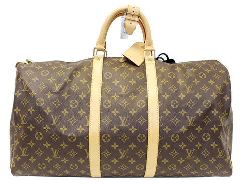 LOUIS VUITTON Monogram Canvas Keepall 55 Boston Bag