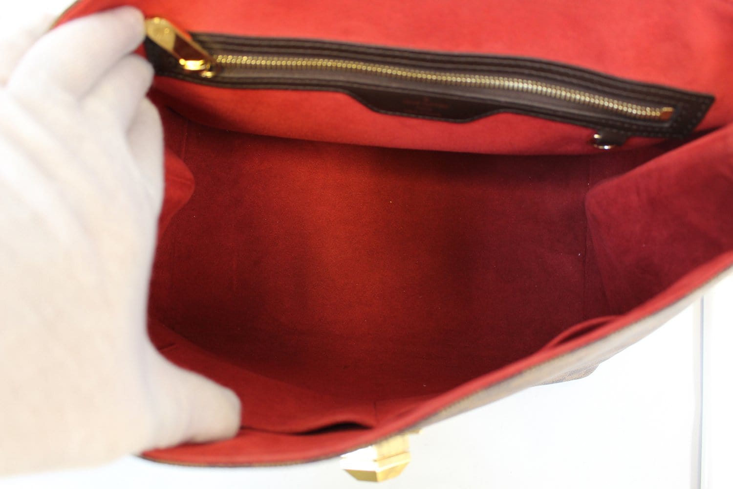 Louis Vuitton Damier Ebene Canvas Bergamo GM Bag at 1stDibs