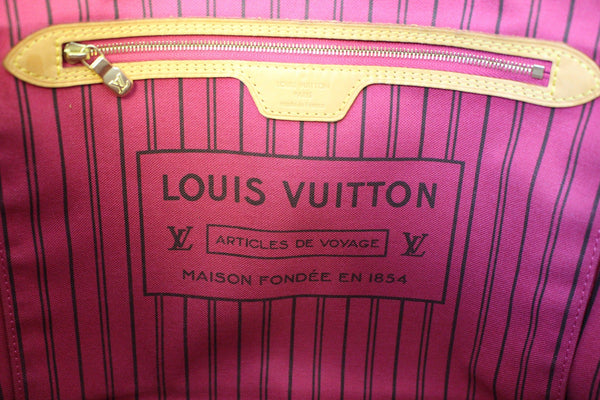 LOUIS VUITTON Monogram Neverfull MM Shoulder Bag Fuchsia