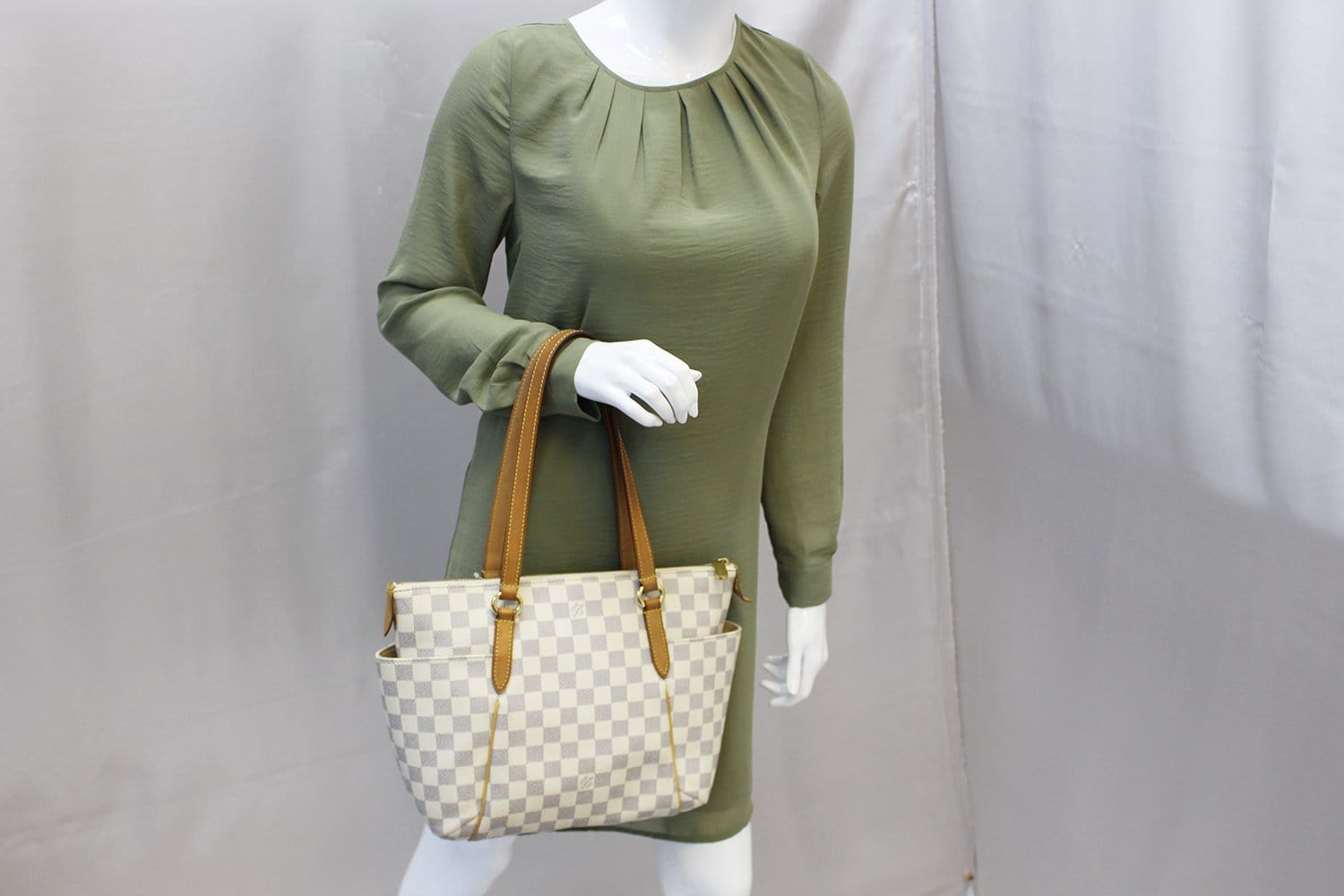 Louis Vuitton Damier Azur Totally PM Brown Shoulder Handbag