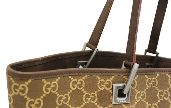 Gucci Tote Bag - Gucci Monogram Canvas Beige & Brown- front view