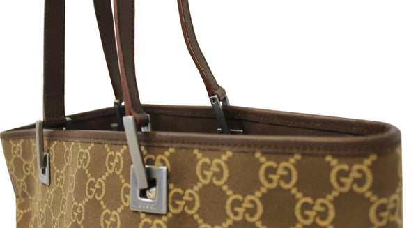 Gucci Tote Bag - Gucci Monogram Canvas Beige & Brown - leather