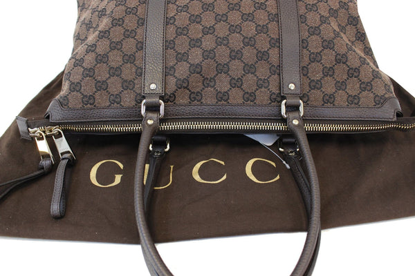 Gucci GG Canvas - Gucci Shoulder Handbag Dark Brown - gucci strap