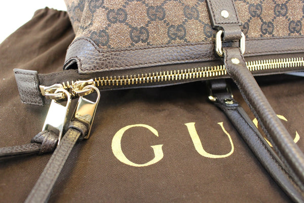 Gucci GG Canvas - Gucci Shoulder Handbag Dark Brown on sale
