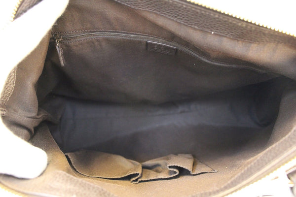 Gucci GG Canvas - Gucci Shoulder Handbag Dark Brown - inside view