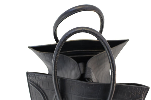 Celine Handbags - Celine Black Phantom Bag Embossed - top view