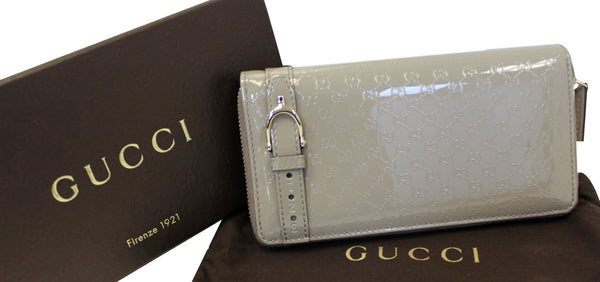 GUCCI Patent Microguccissima Nice Zip Around Wallet 309758