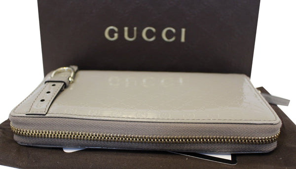 GUCCI Patent Microguccissima Nice Zip Around Wallet 309758