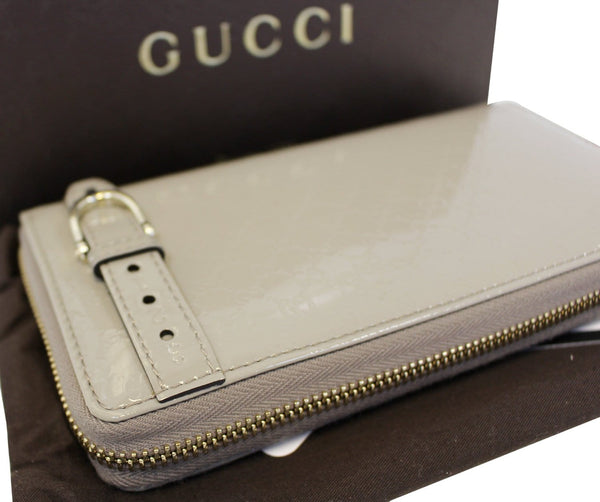 GUCCI Patent Microguccissima Nice Zip Around Wallet 309758