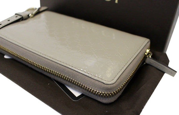 GUCCI Patent Microguccissima Nice Zip Around Wallet 309758