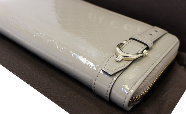GUCCI Patent Microguccissima Nice Zip Around Wallet 309758