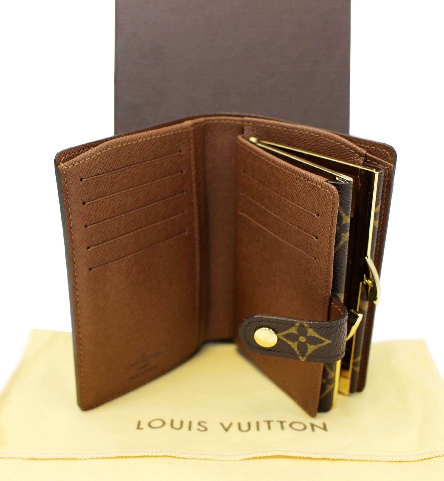 LOUIS VUITTON Monogram Canvas French Wallet Kisslock