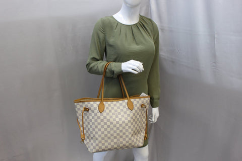 LOUIS VUITTON Damier Azur Neverfull MM Tote Bag