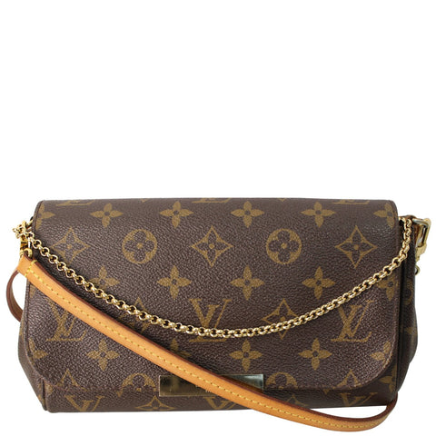 LOUIS VUITTON Favorite PM Monogram Canvas Crossbody Bag Brown