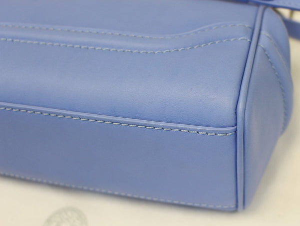 VERSACE Small Empire Palazzo Blue Leather Crossbody Bag