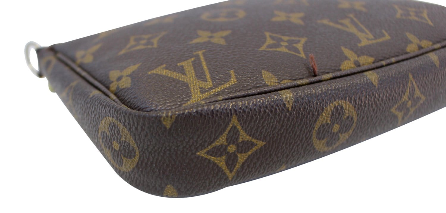Auth Louis Vuitton Leather Strap For Pochette Accessoires Beige 13.8"  LV 1266G