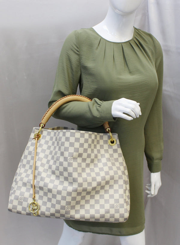 Louis Vuitton Artsy MM Damier Azur Shoulder Handbag