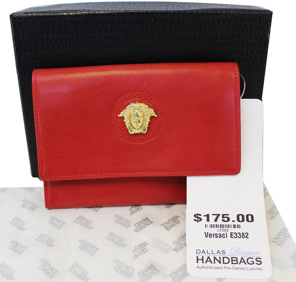 Versace Red Leather Women's Wallet E3382