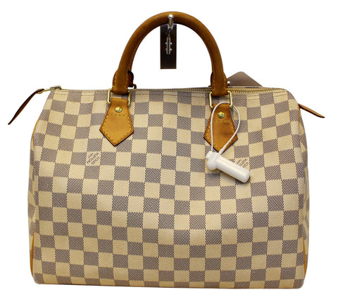 LOUIS VUITTON Damier Azur Speedy 30 Satchel Handbag