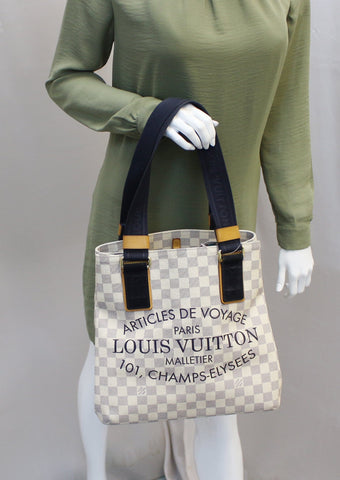 LOUIS VUITTON Damier Azur Canvas Cabas PM Beach Bag Limited 