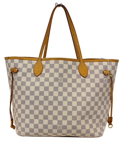 LOUIS VUITTON Damier Azur Neverfull MM Tote Shoulder Bag