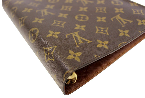 Louis Vuitton agenda cover in monogram canvas and brown leather