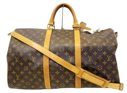 LOUIS VUITTON Monogram Canvas Keepall 50 Bandouliere Travel Bag