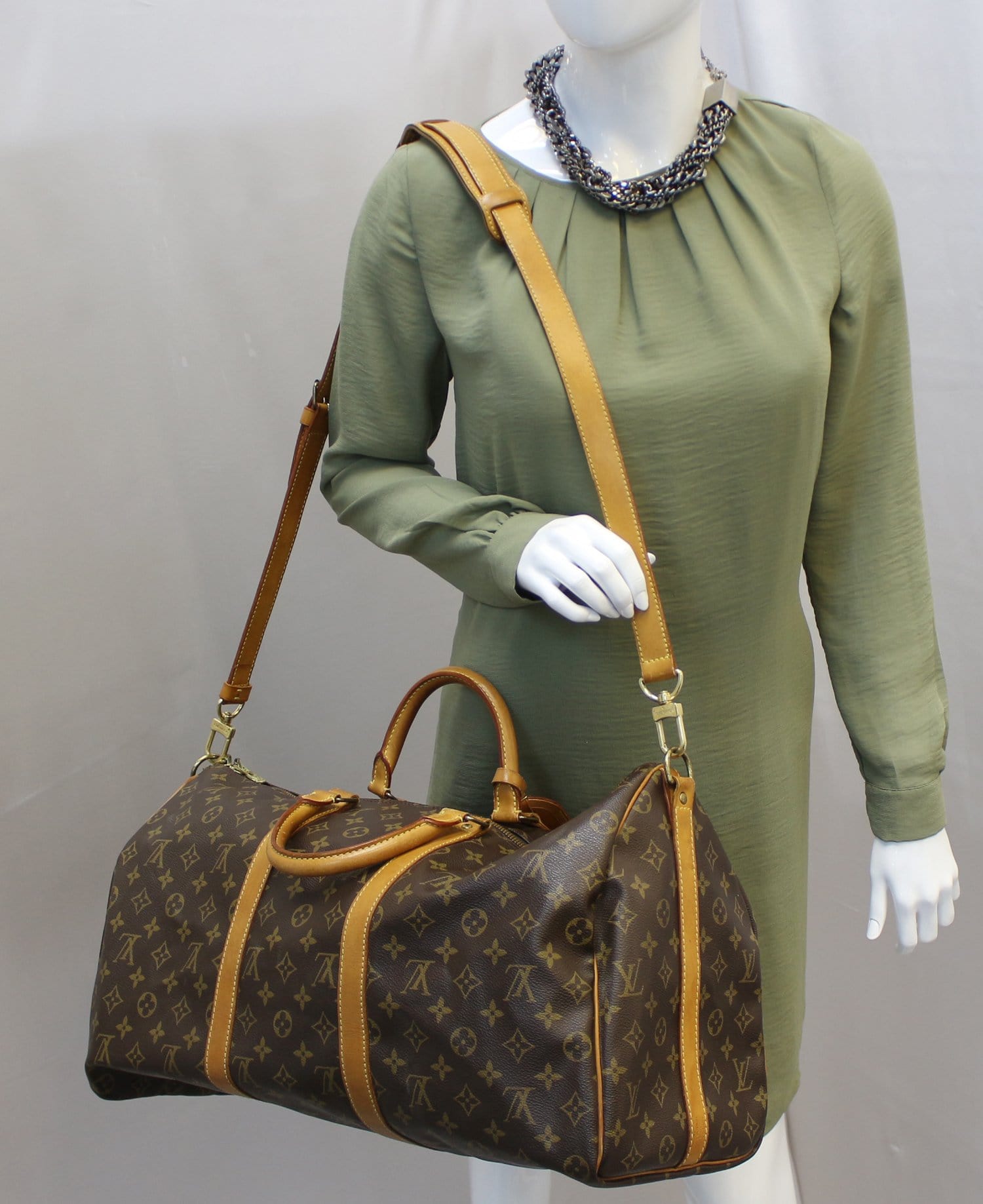 Louis Vuitton Keepall Bandouliere 50 Titanium Grey Duffle Weekend Travel  Bag