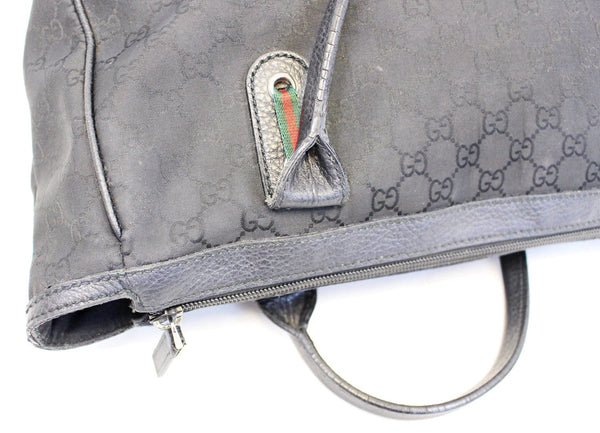 GUCCI Black GG Nylon Tote Shoulder Bag with Matching Wallet