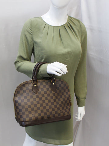 LOUIS VUITTON Damier Ebene Alma Brown Satchel