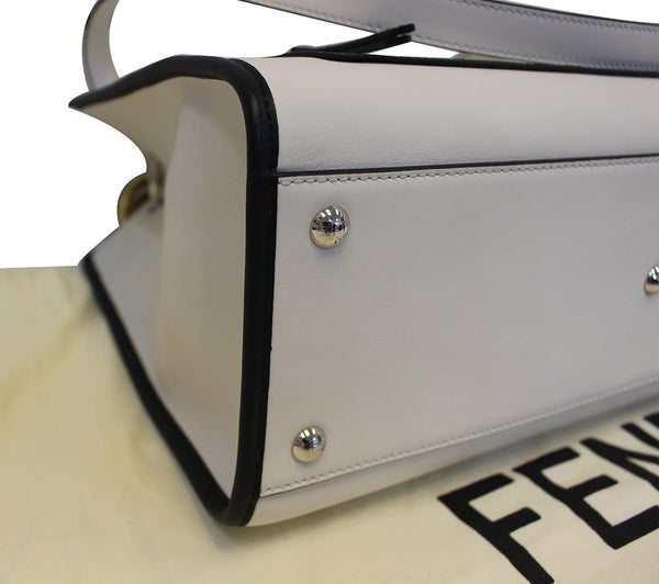 FENDI White Leather Runway Tote Bag