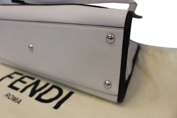 FENDI White Leather Runway Tote Bag