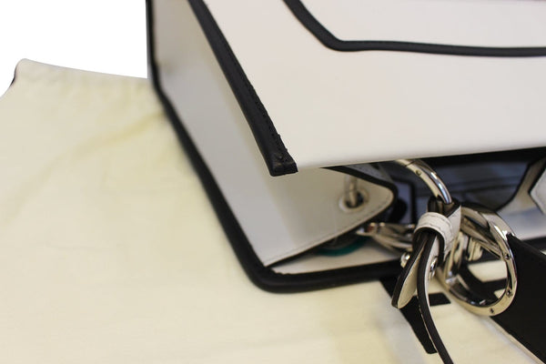 FENDI White Leather Runway Tote Bag