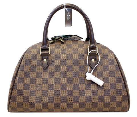 LOUIS VUITTON Damier Ebene Ribera MM Brown Satchel Bag