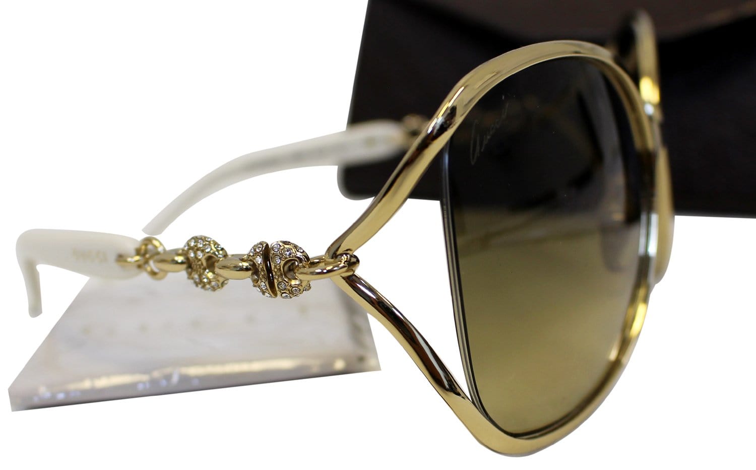 GUCCI Women's GG 4250/N/S Gold/Brown Sunglasses