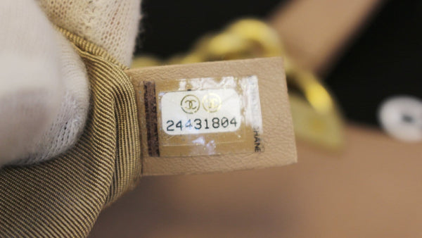 CHANEL Calfskin Chevron Quilted Dark Beige Medium Boy Flap Bag 