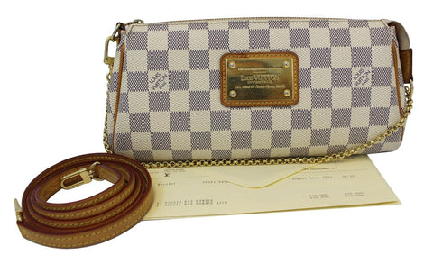 LOUIS VUITTON Damier Azur Eva Clutch Messenger Bag
