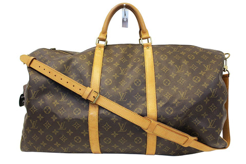 LOUIS VUITTON Monogram Canvas Keepall 60 Bandouliere Bag