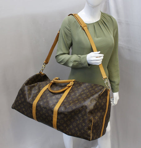 LOUIS VUITTON Monogram Canvas Keepall 60 Bandouliere Bag