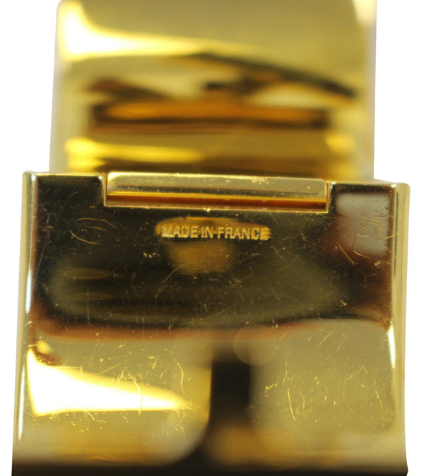 HERMES H Clic Clac Enamel Bracelet Bangle Size 7.5 White/Gold