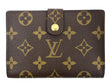 LOUIS VUITTON French Kisslock Monogram Canvas Wallet Brown